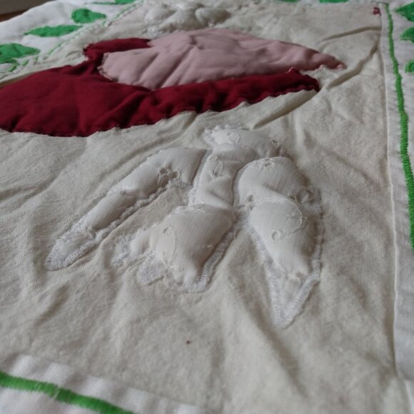 Vintage Quilted Puffy Hearts Doves Wall Wedding Decor - Picture 8 of 12